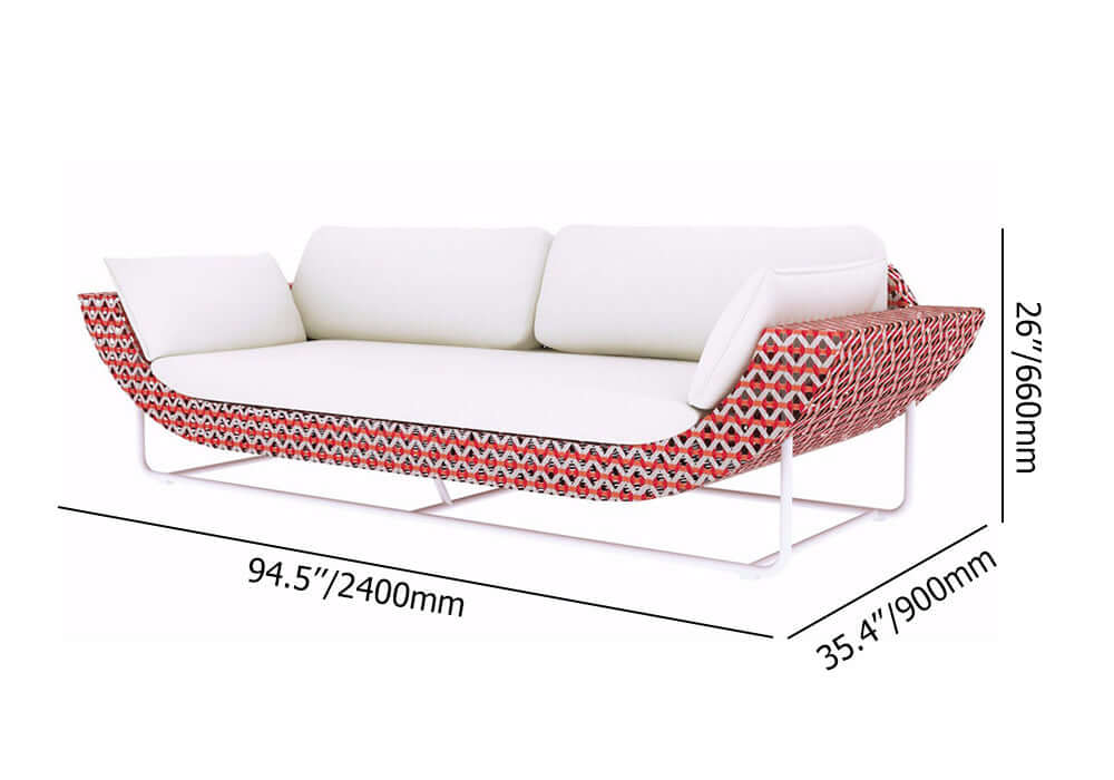 5 Delar Modern Aluminium & Rotting Uteomhus Loungegrupp Med Glasskiva Soffbord