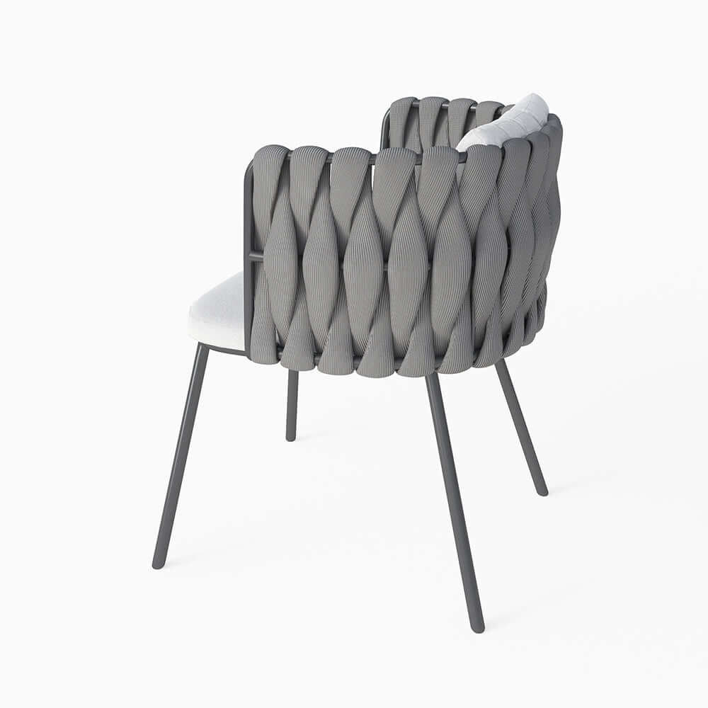 2 Delar Aluminium & Rep Utomhus Matstol Med Kudde I Kaffe