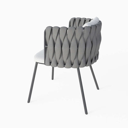 2 Delar Aluminium & Rep Utomhus Matstol Med Kudde I Kaffe