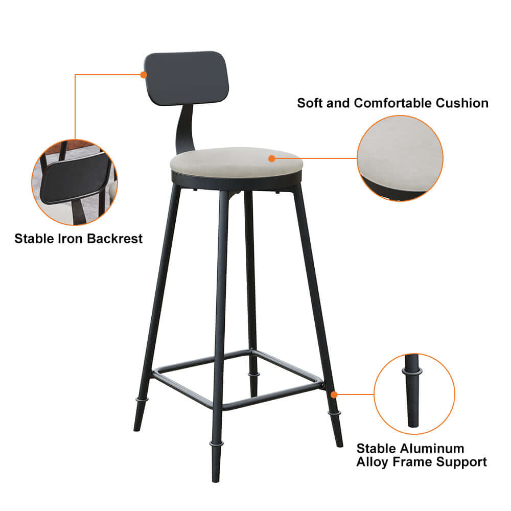 7 Delar Industriell Metall Utomhus Patio Bar Matset med Bord och Stolar
