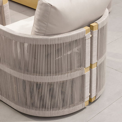 4 Delar Modern Aluminium & Rep Utomhus Svängsoffa Set Khaki