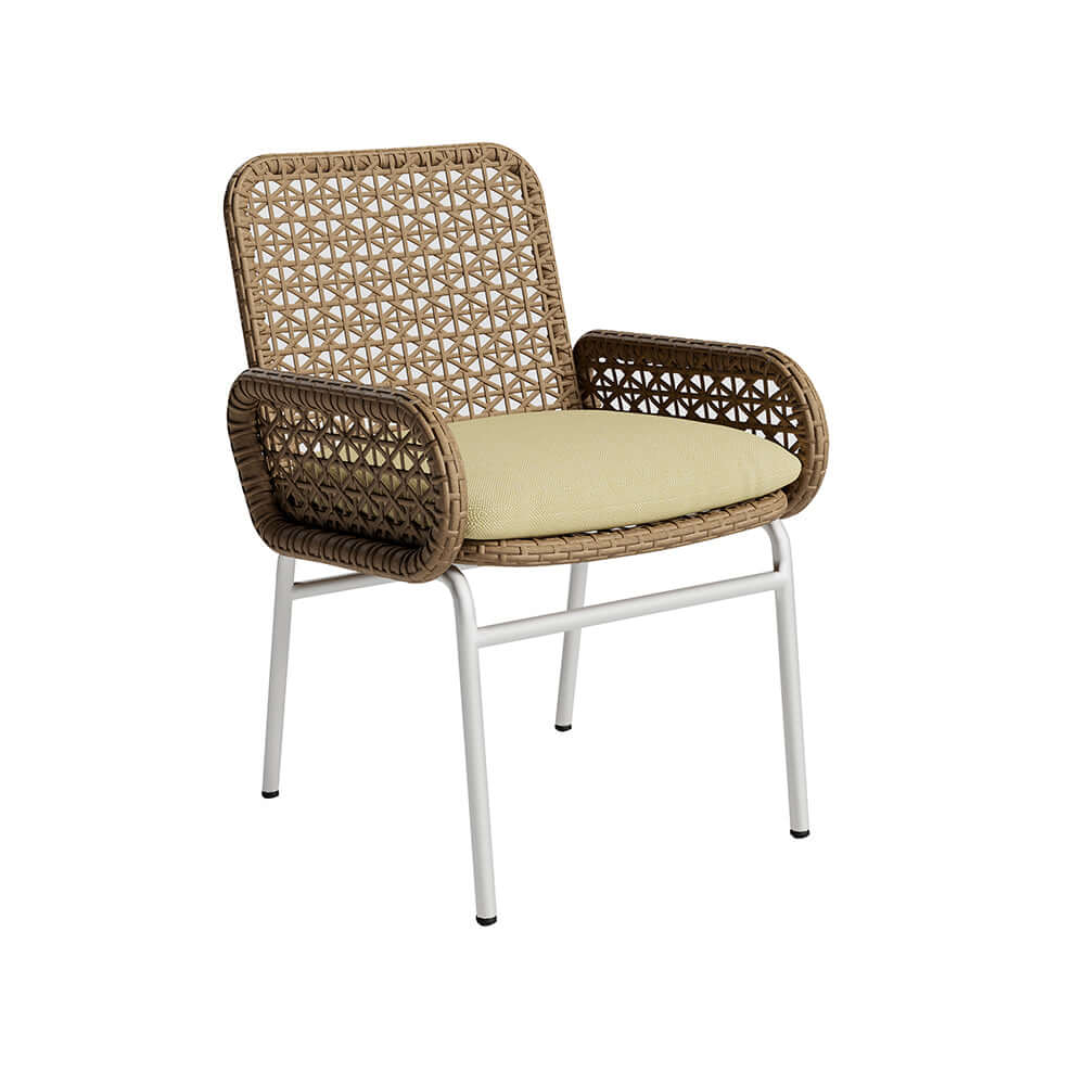 2 Stycken Bondgård Aluminium & Rattan Uteplats Stolar Set i Brunt