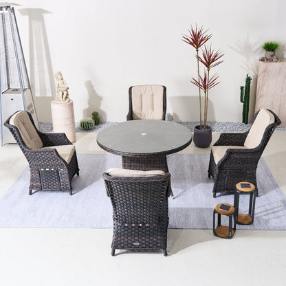 Ravenna 4-Seat Outdoor Dining Set – Round Dining Table (PAD-1709+010)