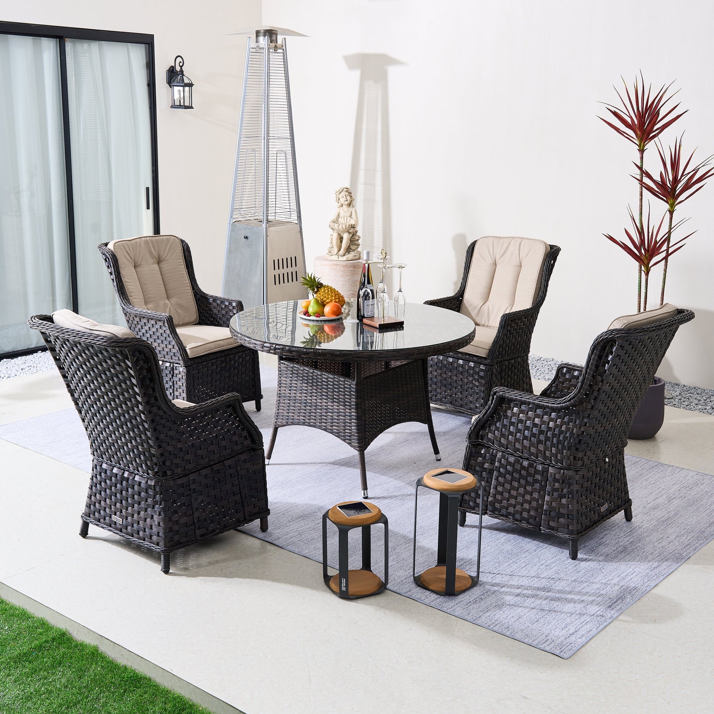 Ravenna 4-Seat Outdoor Dining Set – Round Dining Table (PAD-1709+010)