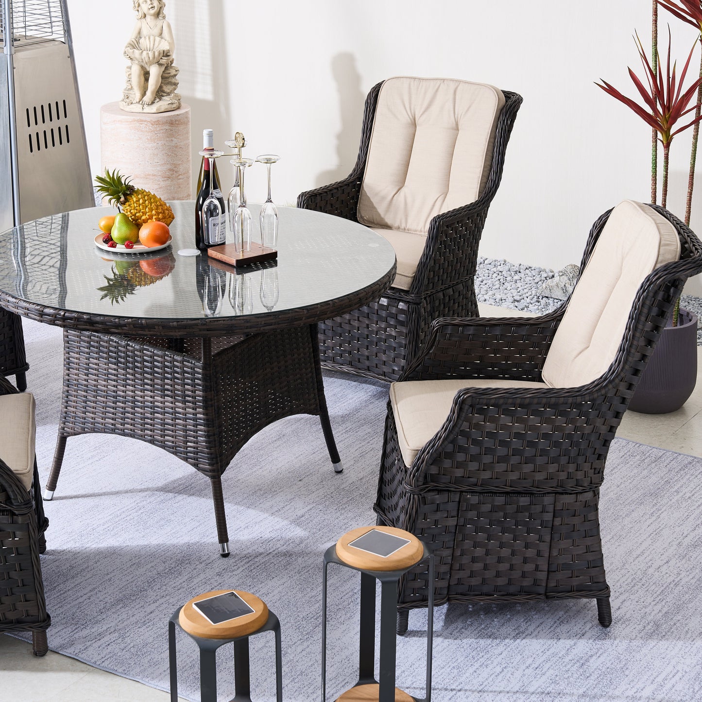 Ravenna 4-Seat Outdoor Dining Set – Round Dining Table (PAD-1709+010)