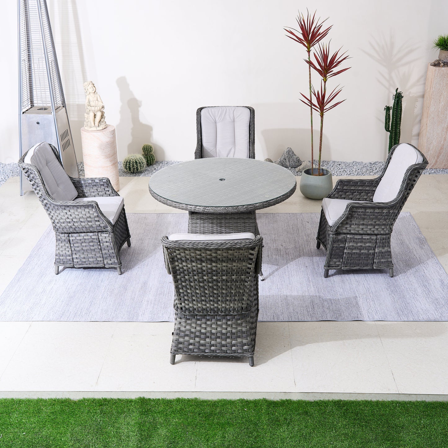 Ravenna 4-Seat Outdoor Dining Set – Round Dining Table (PAD-1709+010)
