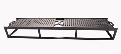 Direkt Wicker Två BBQ Tallrikar För Gas Eld Rektangulär Bord