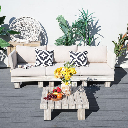 Direct Wicker Tre personer armfri aluminiumsoffgrupp inomhus och utomhus