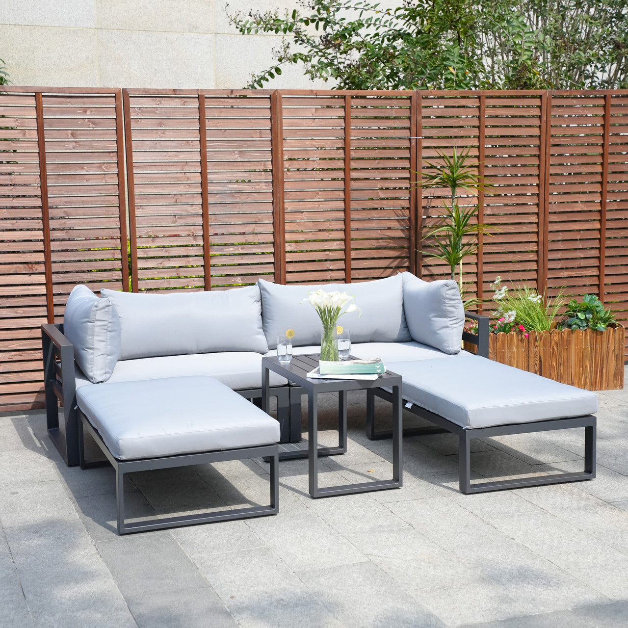 Direct Wicker aluminum Outdoor Modular Sofa Set PAS-50128