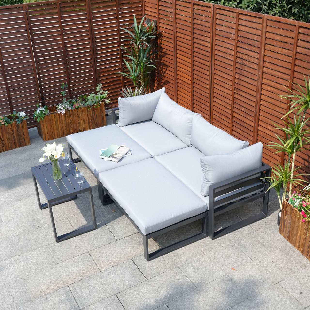 Direct Wicker aluminum Outdoor Modular Sofa Set PAS-50128
