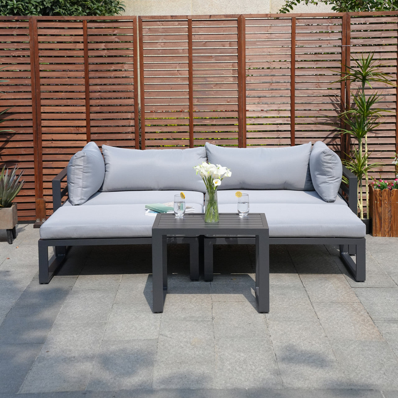 Direct Wicker aluminum Outdoor Modular Sofa Set PAS-50128