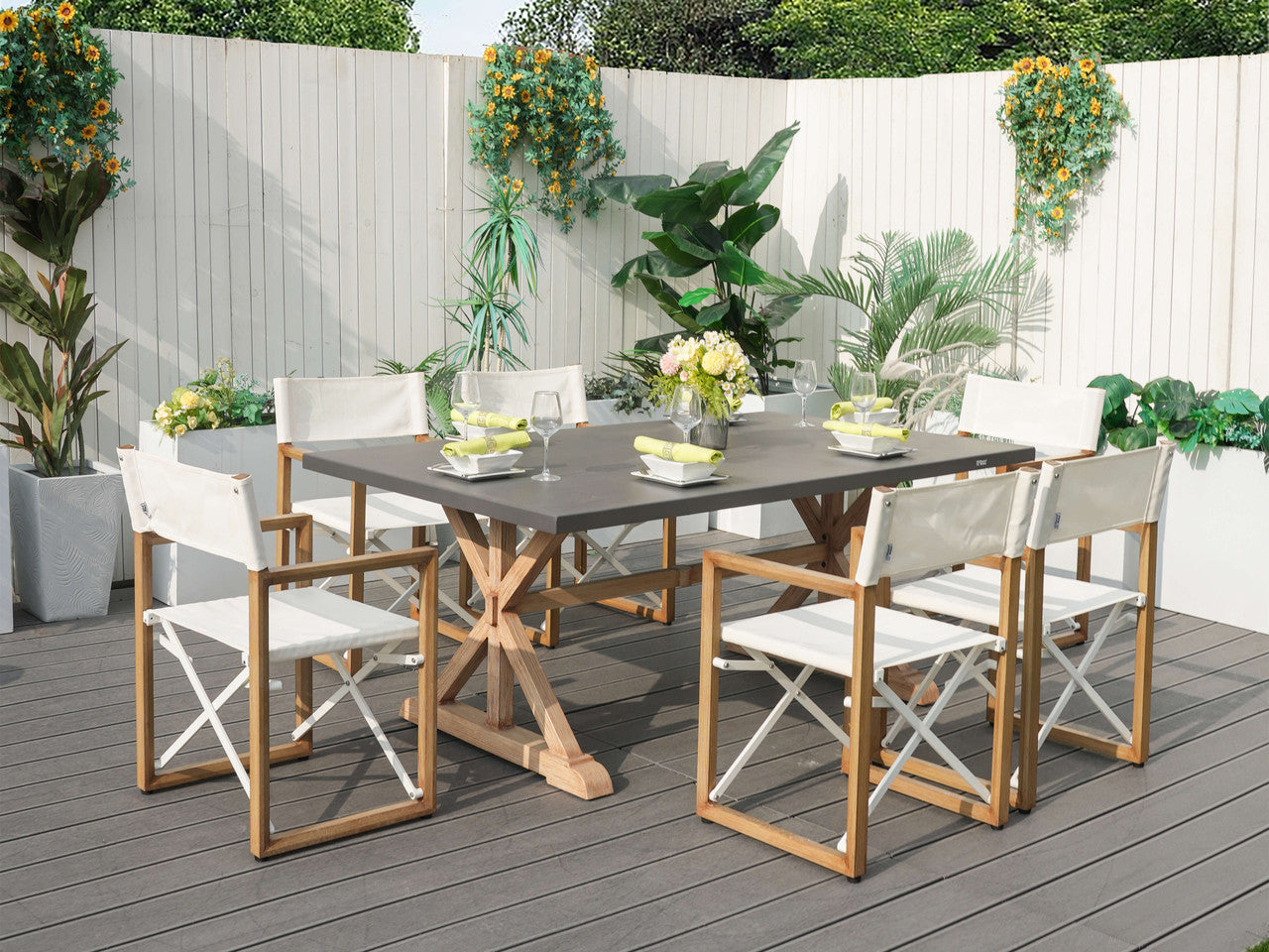 6-Sits Utomhus Matgrupp - Rektangulärt Matbord PAD-2340TA+2508