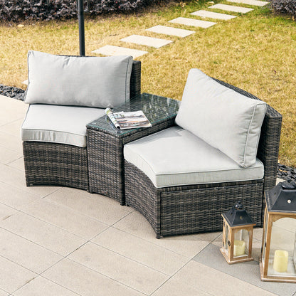 Direct Wicker Utomhus Järngrå Rattansoffa och Sidobord Set