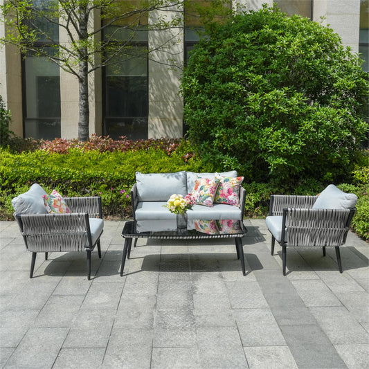 Direct Wicker Aluminum Frame Wicker Sofa Set with Coffee Table PAS-1649B