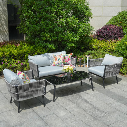 Direct Wicker Aluminum Frame Wicker Sofa Set with Coffee Table PAS-1649B
