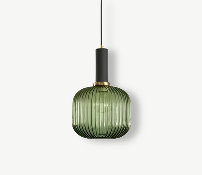 HuedRibbad Taklampa- Randig Ljuskrona i Vintageglas