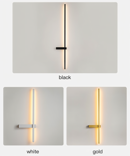 The Line vägglampa - Minimalistisk svart lång LED-vägglampa
