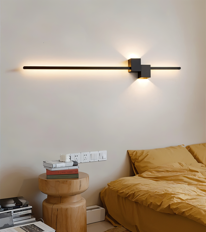 The Line vägglampa - Minimalistisk svart lång LED-vägglampa