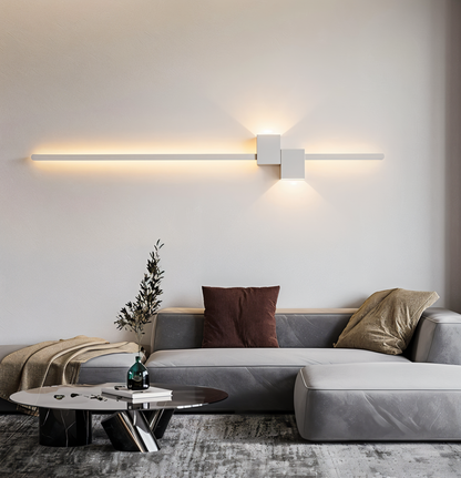 The Line vägglampa - Minimalistisk svart lång LED-vägglampa