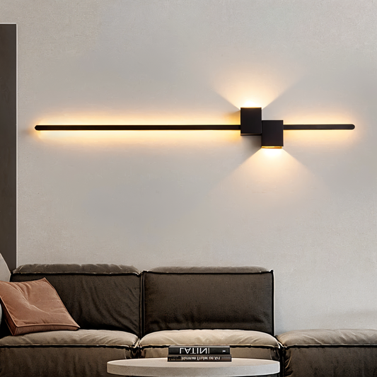 The Line vägglampa - Minimalistisk svart lång LED-vägglampa