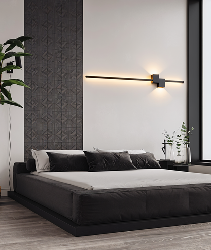 The Line vägglampa - Minimalistisk svart lång LED-vägglampa