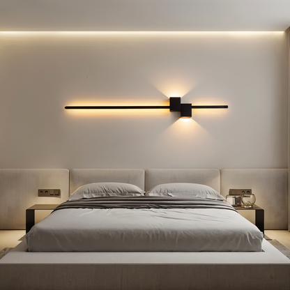 The Line vägglampa - Minimalistisk svart lång LED-vägglampa