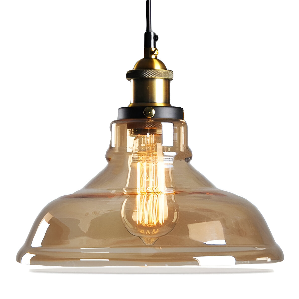 VintaLoft Taklampa - Taklampa i rökt glas - Vintage hängande lampa