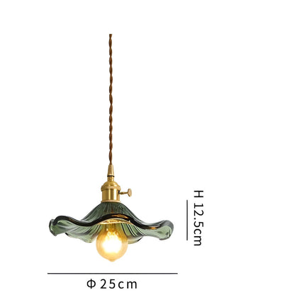 Levande Glas Pendellampa med Kopparaccent - Elegant Inredning
