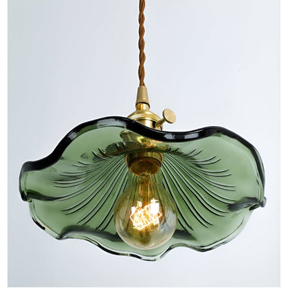 Levande Glas Pendellampa med Kopparaccent - Elegant Inredning