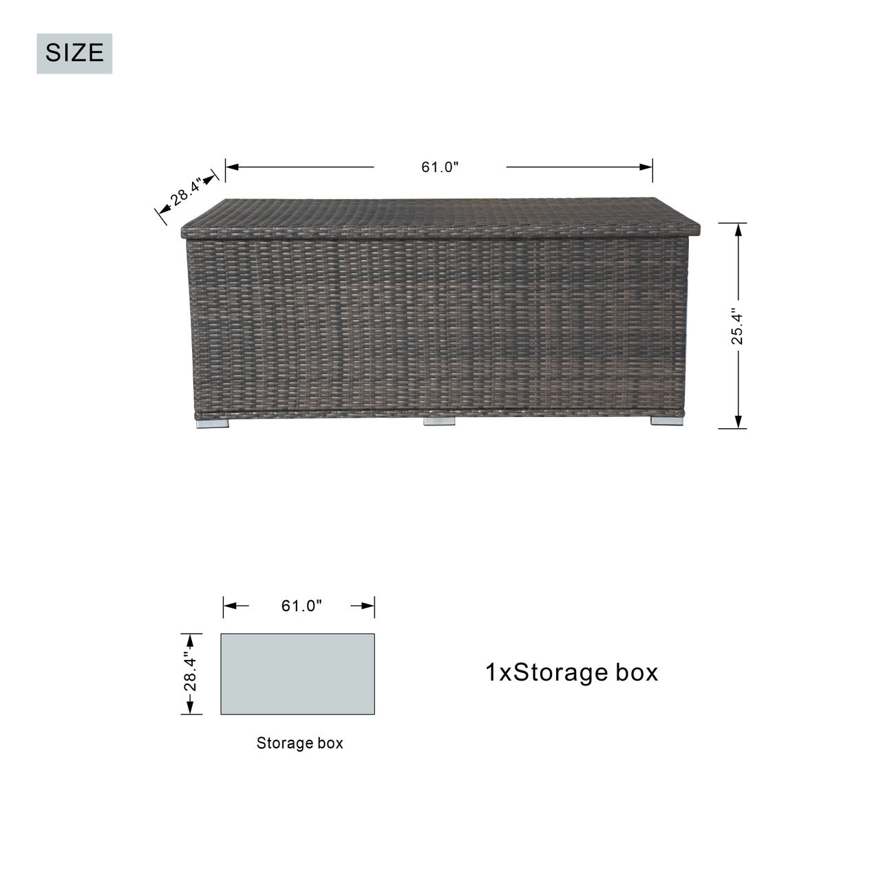 Direct Wicker Sturdy Iron-Framed Wicker Förvaringslåda Brown