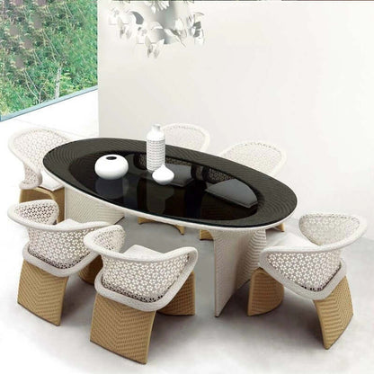 Hofer Utomhus Patio Matgrupp 5 Delar 63 Tum Oval Bord