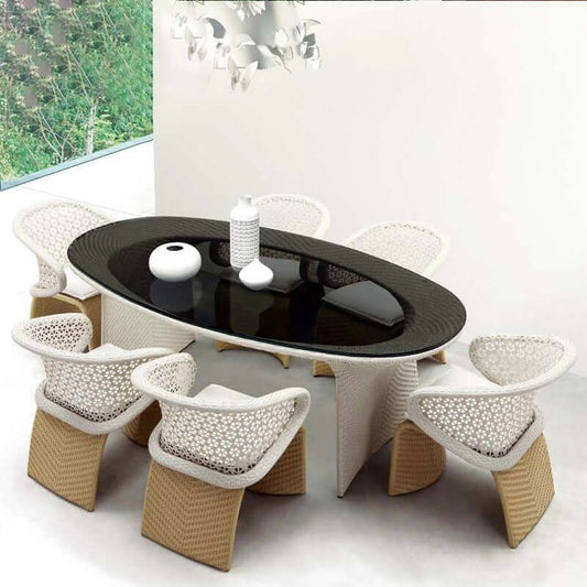 Hofer Utomhus Patio Matgrupp 5 Delar 63 Tum Oval Bord