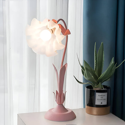 Bordslampa i Fransk Antik Stil – Dekorativ Lampa med Blomsterdesign för Sovrum & Vardagsrum