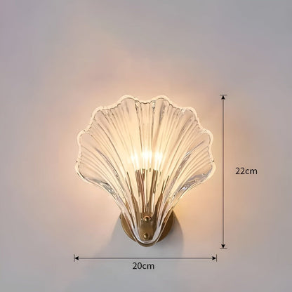 ChicShell - Minimalistisk Vägglampa med Glasskal och Tryckknappsbrytare