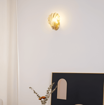ChicShell - Minimalistisk Vägglampa med Glasskal och Tryckknappsbrytare