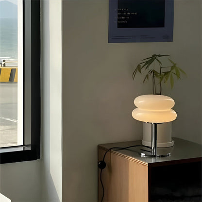 Macaron Inspirerad Bordslampa - Elegant Bordslampa i Glas för en Livlig Rumsatmosfär