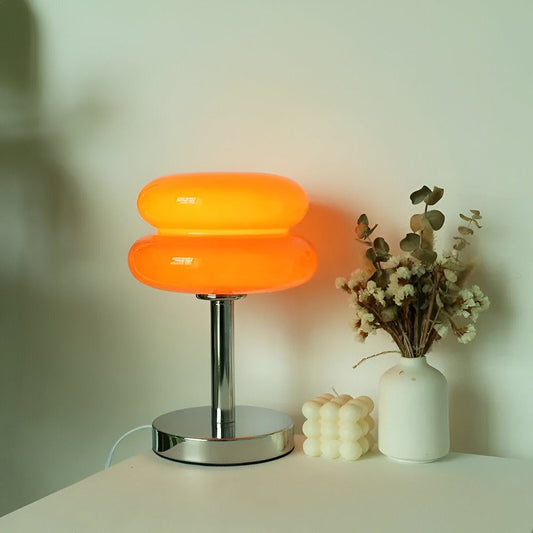 Macaron Inspirerad Bordslampa - Elegant Bordslampa i Glas för en Livlig Rumsatmosfär