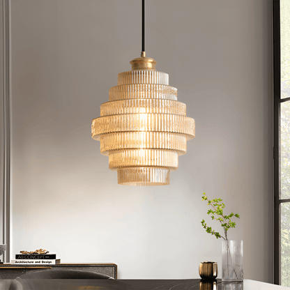 Curve - Arkaisk Ljuskrona med Trappstegsformad Design