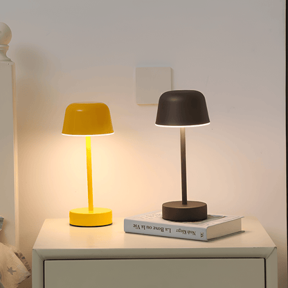 Färgglad LED-bordslampa i retrodesign, trådlös, USB