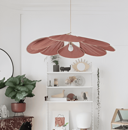 FloryVint Taklampa – Vintage Hänglampa med Blomdesign i Tyg för Vardagsrum