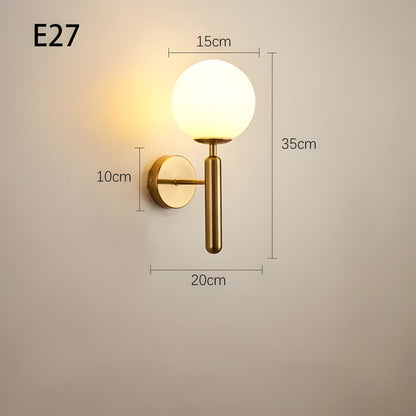 Glänsande Globe-Vägglampa - Snygg Kopparvägglampa - Vägglampor LED Inomhus