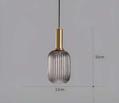 HuedRibbad Taklampa- Randig Ljuskrona i Vintageglas