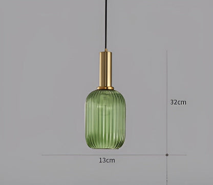 HuedRibbad Taklampa- Randig Ljuskrona i Vintageglas