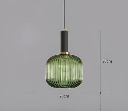 HuedRibbad Taklampa- Randig Ljuskrona i Vintageglas