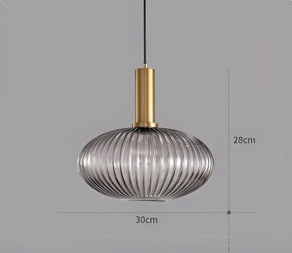 HuedRibbad Taklampa- Randig Ljuskrona i Vintageglas