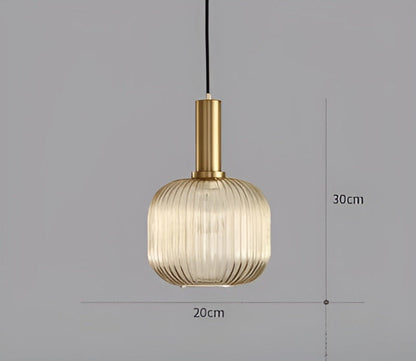 HuedRibbad Taklampa- Randig Ljuskrona i Vintageglas