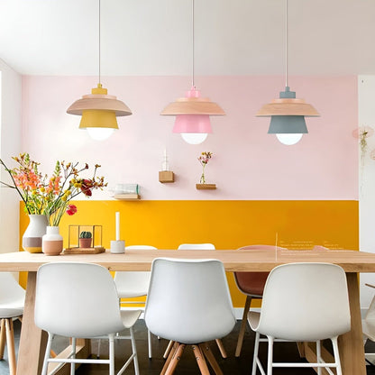 LuminLoft Taklampor - Minimalistiska Macaron-Pendellampor av Trä