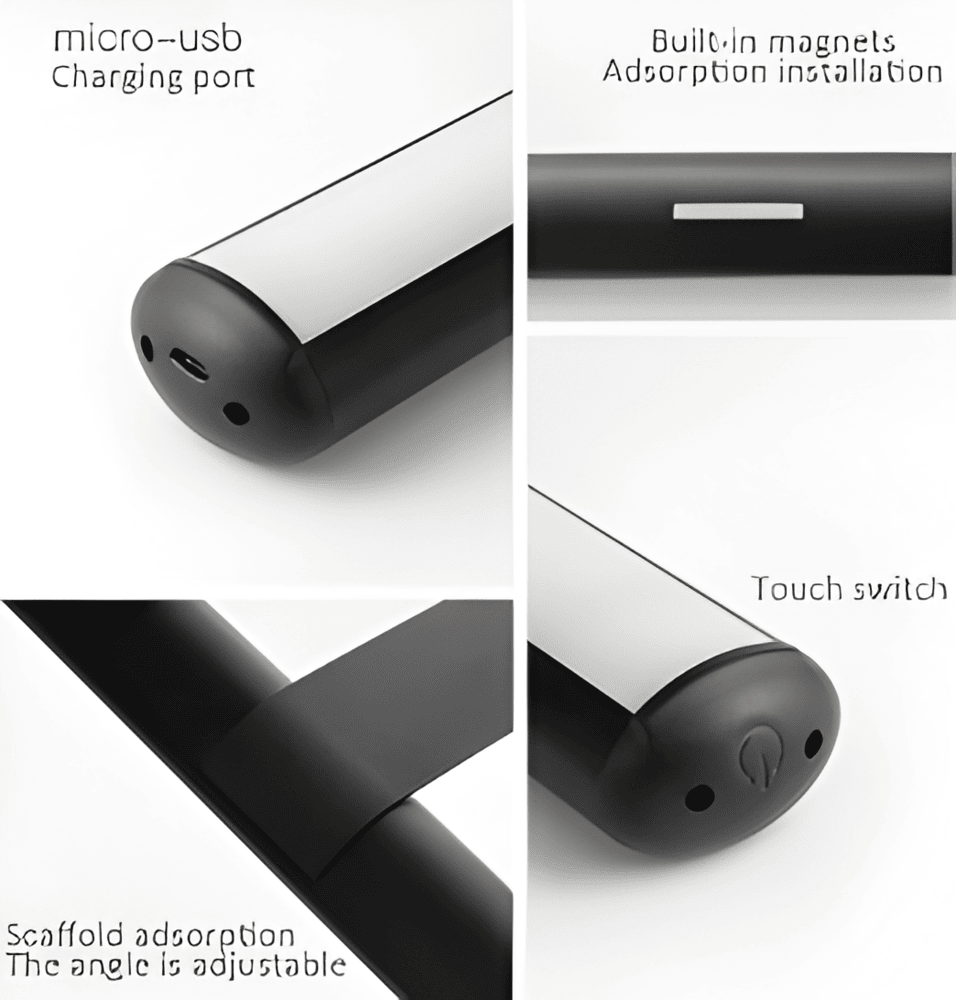 MagniLite Vägglampa - 120° Roterbar Sladdlös Vägglampa - USB-Laddningsbar Vägglampa LED