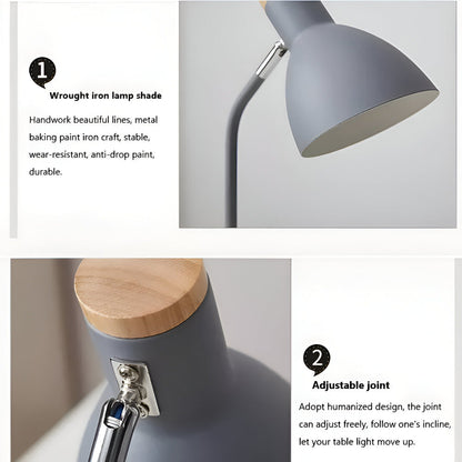 Nordisk Inspirerad Justerbar LED Bordslampa för Inredning – Ögonvänlig Belysning för Läsning och Vardagsrum