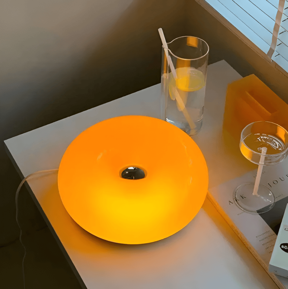Orange Munklampa - Nordisk Munklampa i Glas - Vägglampa och Bordslampa